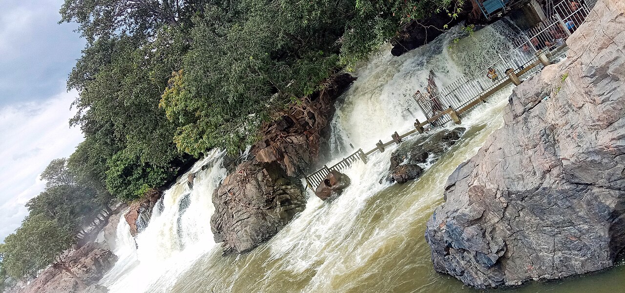 The Cauvery River cascading at Hogenakkal Falls