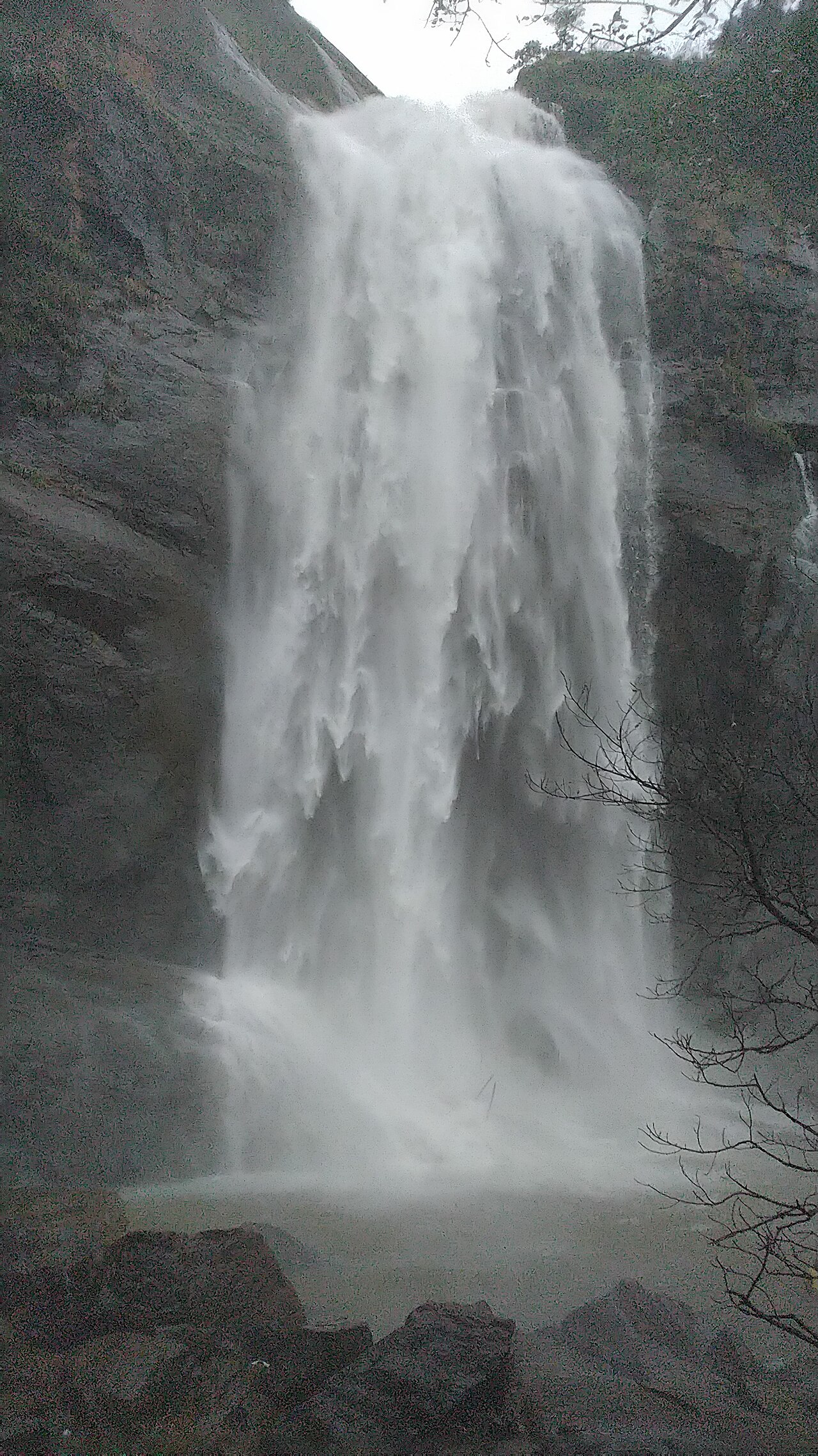 The Agaya Gangai waterfall in full flow in the Kolli Hills during the monsoon.