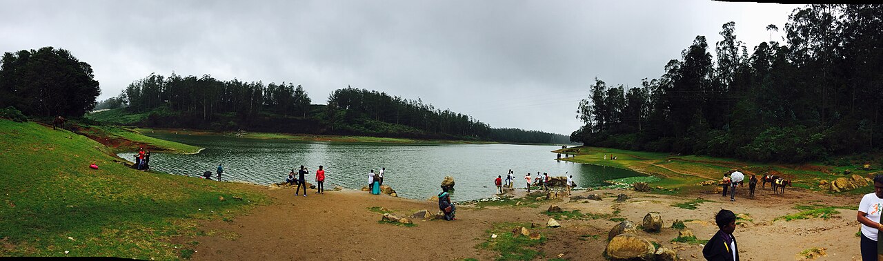 Ooty Lake, the artificial lake and popular boating spot in Udhagamandalam.